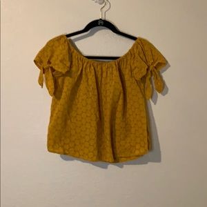 Golden yellow off the shoulder top